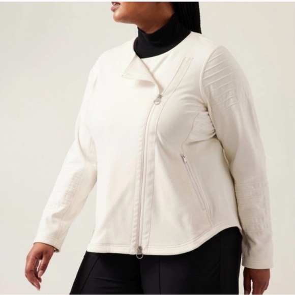 Athleta Jackets & Blazers - ATHLETA Moto Jacket in Magnolia Off- White, Size Small